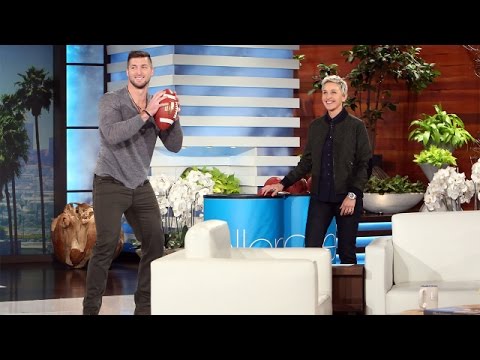 Tim Tebow and Andy Play Catch for a Good Cause