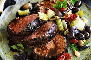 cr: William Meppem
recipe - Beef with fennel caponata