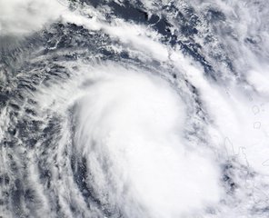 Tropical Disturbance 16F (Cyclone Zena) near the Solomon Islands late on April 4, 2016