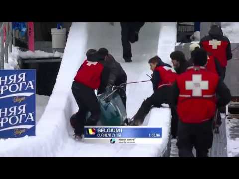 Belgian bobsled crashed