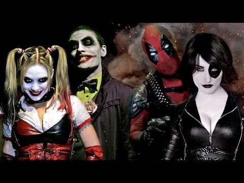 JOKER & HARLEY QUINN vs DEADPOOL & DOMINO - Super Power Beat Down (Episode 16)