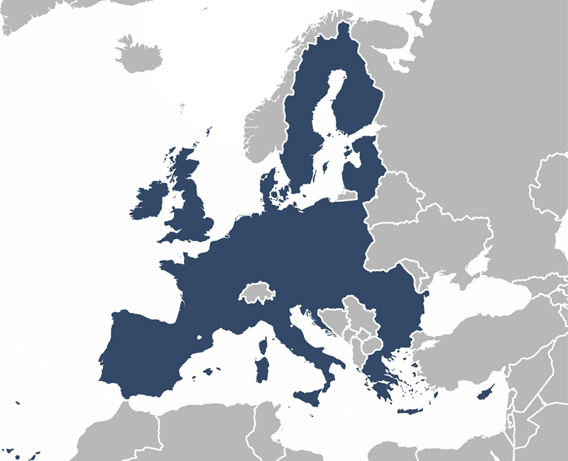 Map showing EU member states