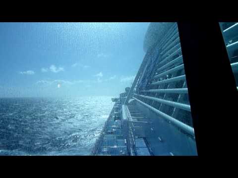 Diamond Princess in 30 foot seas crossing Tasman Sea