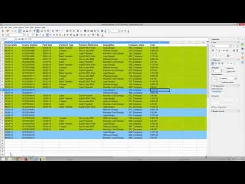 bookkeeping for small business tutorial part 1 - open office calc spreadsheets - invoice tracking