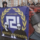Golden Dawn banner at Russian ultra-nationalist march