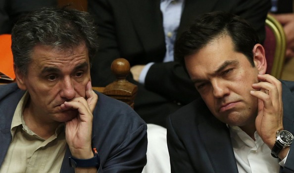 Finance minister Tsakalotos & PM Tsipras, who negotiated the new austerity package