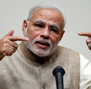 India's Prime Minister Narendra Modi gestures