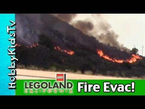 Our Legoland FIRE Evacuation! Carlsbad, California News Update: May 2014 HobbyKidsVids