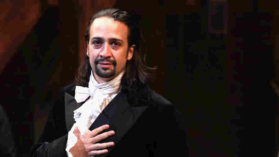 Lin-Manuel Miranda appears in Hamilton's opening night at the Richard Rodgers Theatre in New York City, in August 2015.