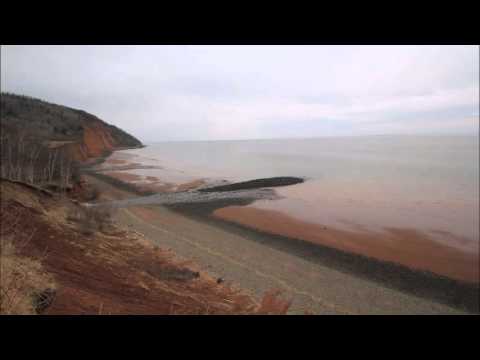 Bay of Fundy Ocean High to Low Tide. Nova Scotia, Canada