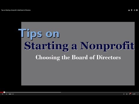 Tips on Starting a Nonprofit: Initial Board of Directors