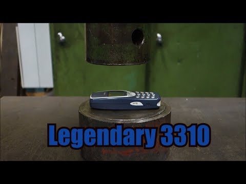 Crushing  Nokia 3310 with hydraulic press