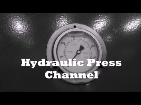 Crushing coins with hydraulic press