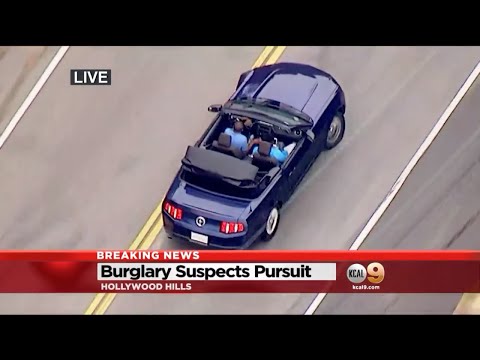 Hollywood, Los Angeles Police Chase (April 07, 2016) KNBC | KCAL | KTLA | KABC