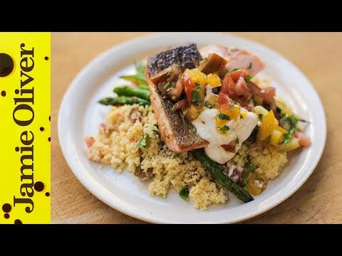 Pan-Fried Salmon with Tomato Couscous | Jamie Oliver