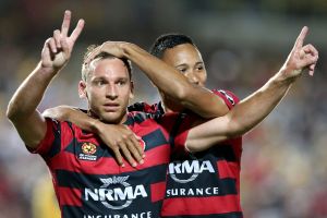 Flying high: Wanderers striker Brendon Santalab will enter the A-League finals in top form.