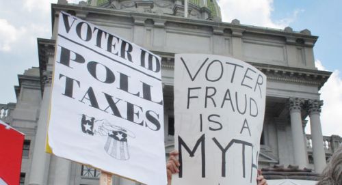 Anti-voter ID protest, via Creative Common