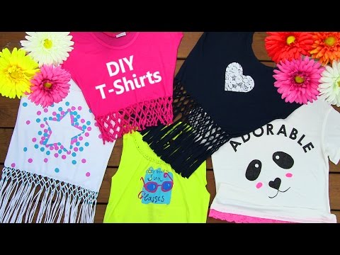 DIY Clothes! DIY 5 T-Shirt Crafts (T-Shirt Cutting Ideas and Projects with 5 Outfits)