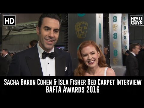 Sacha Baron Cohen & Isla Fisher Red Carpet Interview - BAFTA Awards 2016