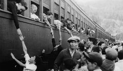 Japanese-Canadians on their way to WWII internment camps