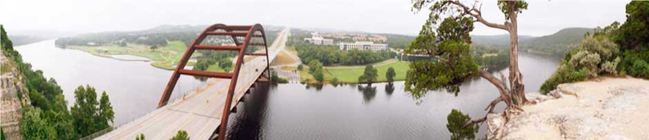 Austin Skyline and Pennybacker Bridge on Loop 360 (aka Capital of Texas Highway)