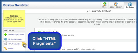 doyourownsite.co.uk - Click HTML Fragments