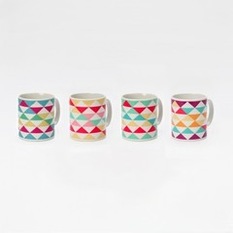 Triangular Mug Set - I am an avid mug collector, and these mugs adorned with a multicolor triangular pattern have just caught my eye.