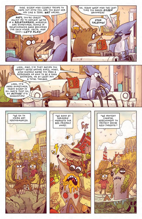 Here are the sample pages of the regular show that I illustrated and coloured, I&rsquo;m pretty hyped about this hitting the shops!