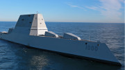 The USS Zumwalt (DDG 1000) is currently conducting at-sea tests and trials in the Atlantic Ocean. (U.S. Navy photo courtesy of General Dynamics Bath Iron Works/Released)