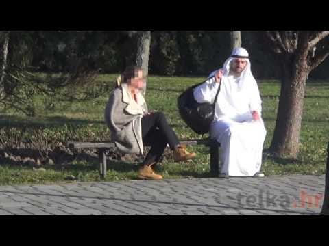 Arab with backpack bomb, crazy prank in Croatia