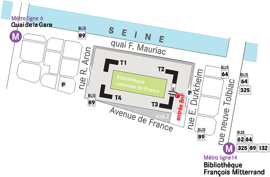 Plan de situation du site François-Mitterrand © BnF