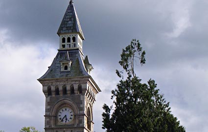 Hay clock tower, Hay-on-Wye, Powys, Wales