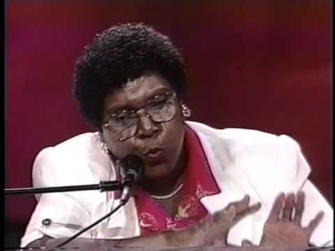 Barbara Jordan speaks at the 1992 Democratic Convention