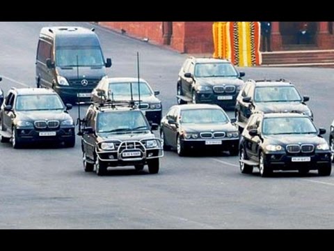 Narendra Modi's first visit to Gujarat as a Prime Minister of India with Z plus security in BMW.