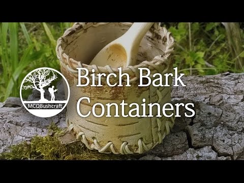 Bushcraft Containers: Silver Birch, Pine Pitch & Spruce Cord