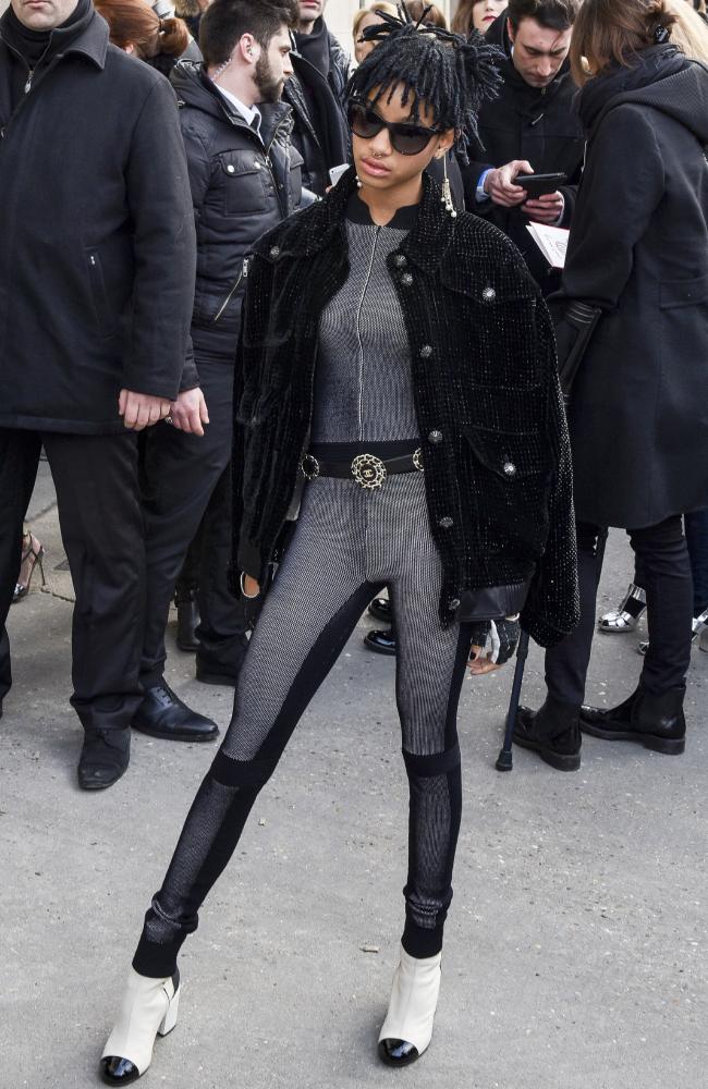 Willow Smith in head-to-toe Chanel. Picture: AP Photo/Zacharie Scheurer