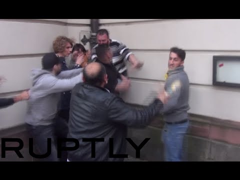 Turks vs Kurds in brutal Frankfurt street-fight: Knives & bottles brandished