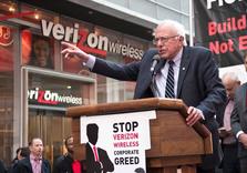 As Sanders Joins 40,000 Workers Striking Against ‘Greedy’ Verizon, He says of CEOs “I welcome their Contempt”