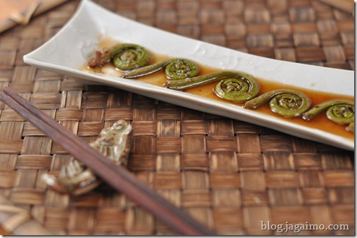 Fiddlehead fern fronds, aka warabi