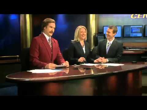 Will Ferrell as Ron Burgundy joins North Dakota TV newscast