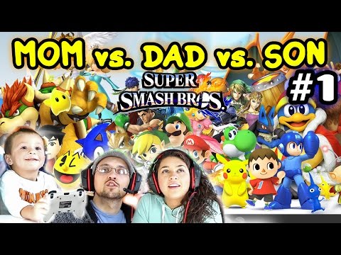 Lets Play Super Smash Bros 4 WiiU - Mom vs. Dad vs. Chase (BATTLE MODE FINALLY!) (Amiibo)