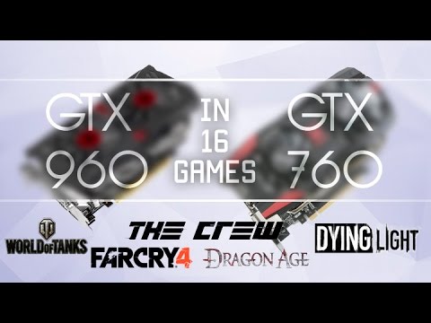 GTX 960 OC vs GTX 760 OC in 16 games (1080p60fps)