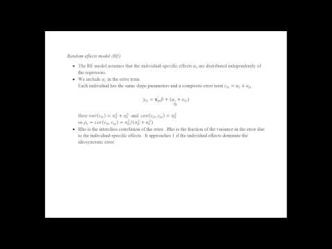 Econometrics - Panel Data Models