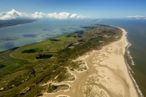 An aerial view of Northern beach in Norderney.