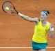 Sam Stosur plays a forehand during her loss to American Christina McHale in the Fed Cup.