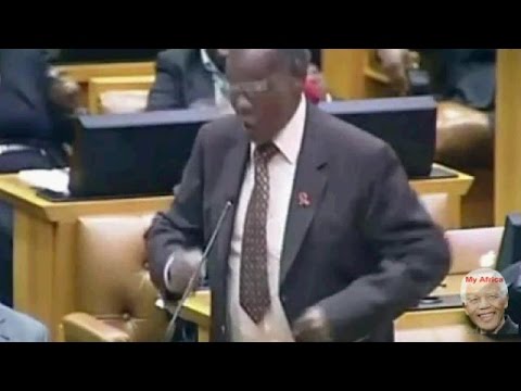 Zulu War Dance. Mangosuthu Buthelezi Entertains Parliament.