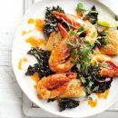 Gnocchi with miso butter prawns