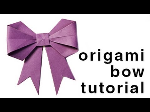 Origami - How to fold a paper Bow/Ribbon