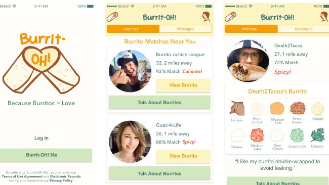 How the Burrit-Oh! dating app works. Picture: Supplied