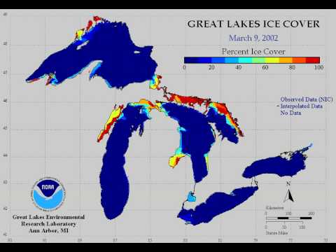 Great Lakes Ice Cover Animation - Data from NOAA